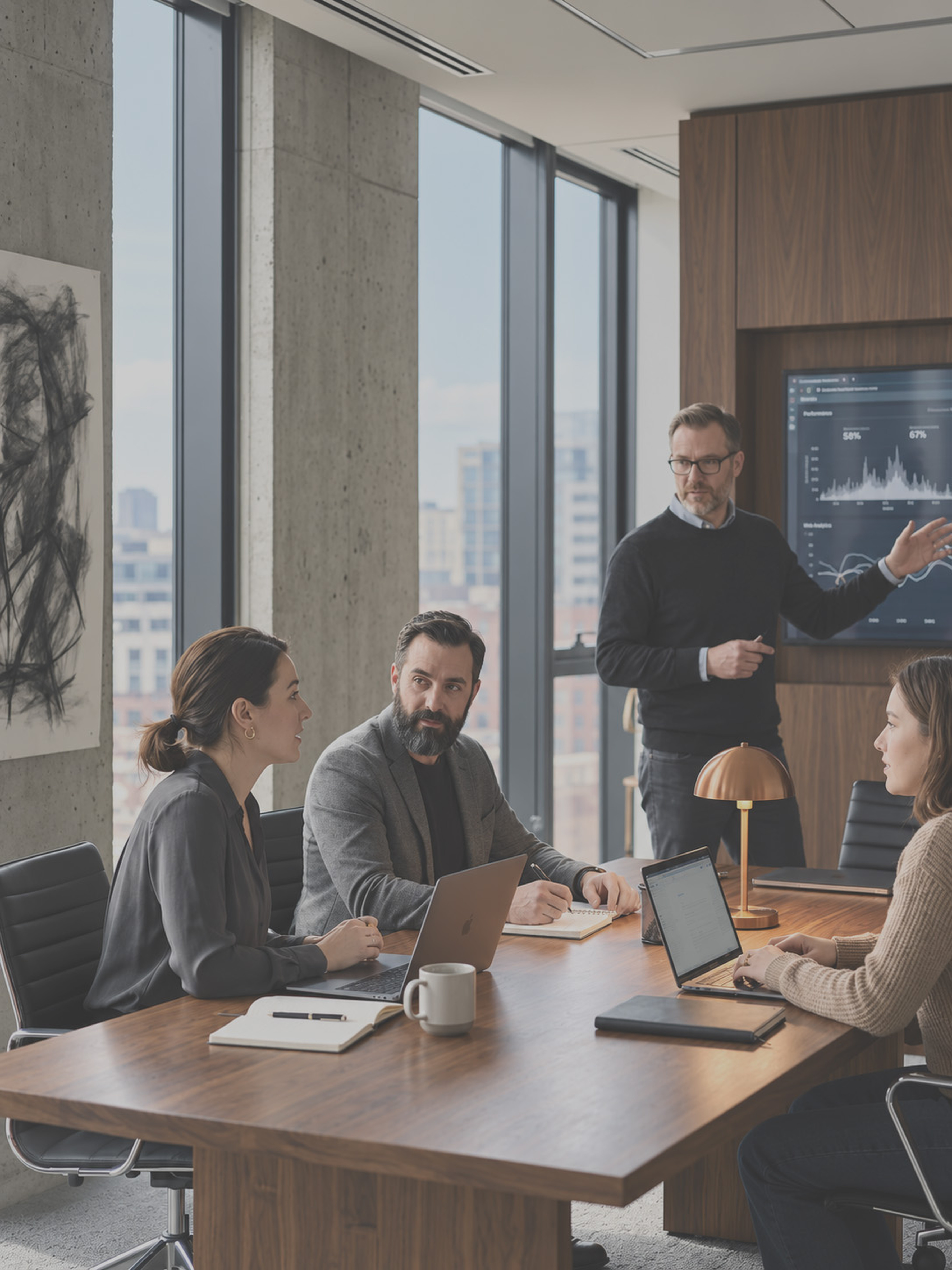 A team at work together in an enterprise office.